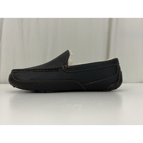 UGG Men’s Ascot Leather Slip On Slippers 5379 Dark Brown Sz 9 Extra Wide Luxe main image 9